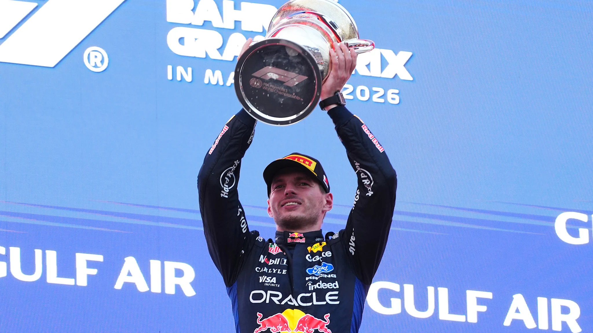Max Verstappen celebra vitória histórica da Red Bull no Grande Prêmio do Bahrein​‌​