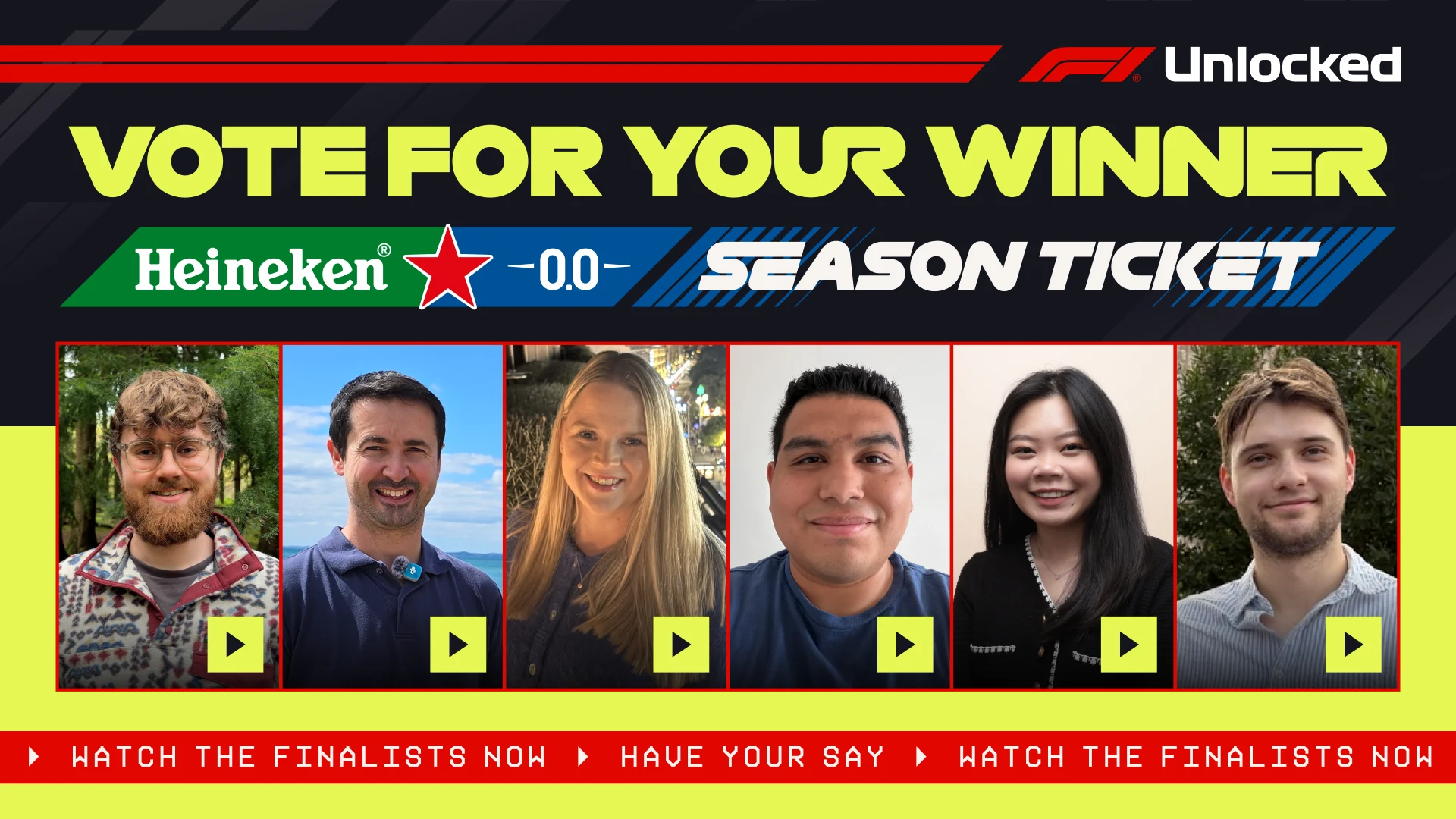 Fãs disputam o Heineken F1 Season Ticket em votação global​‌​