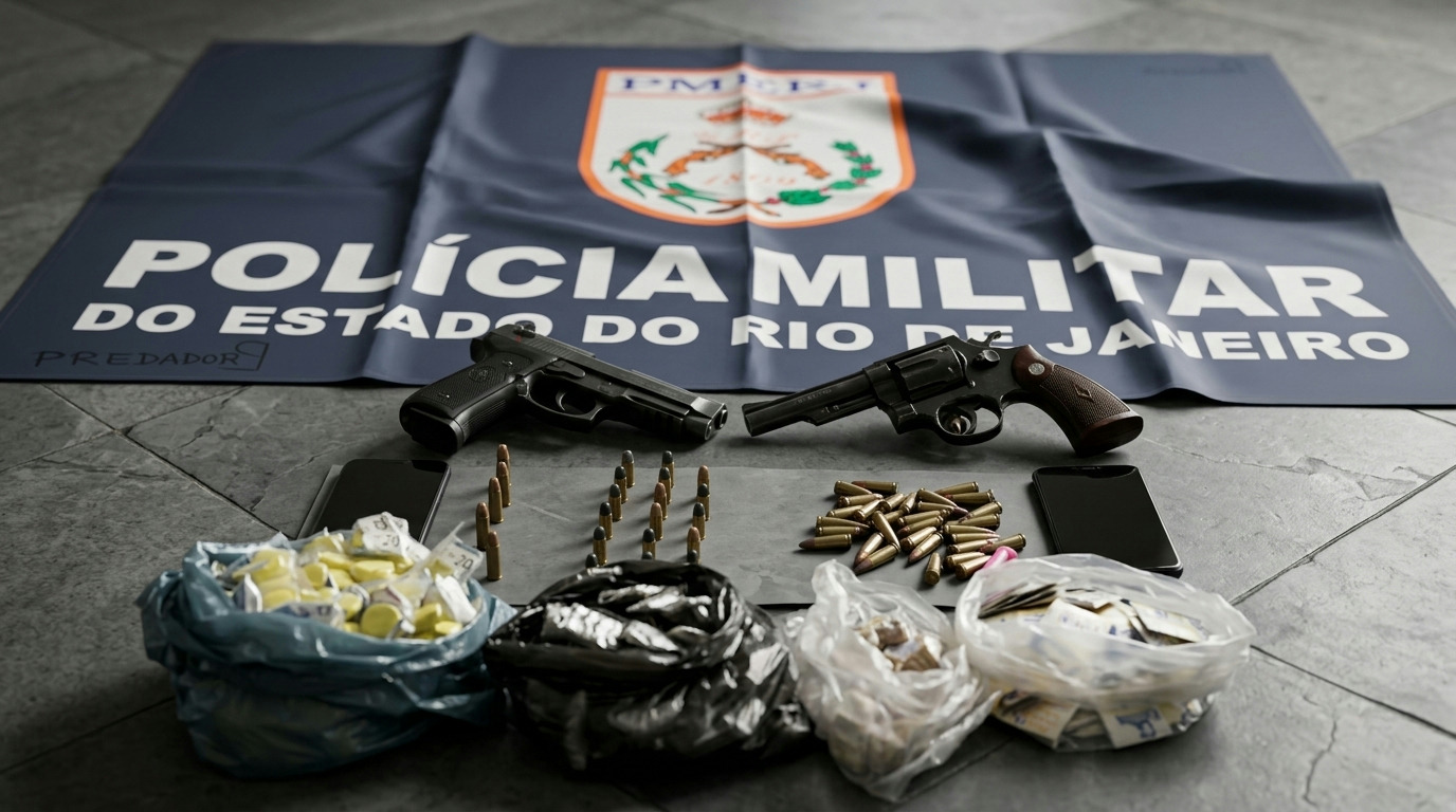Operação da PM em Três Rios apreende armas e grande volume de drogas Operação da PM em Três Rios apreende armas e grande volume de drogas