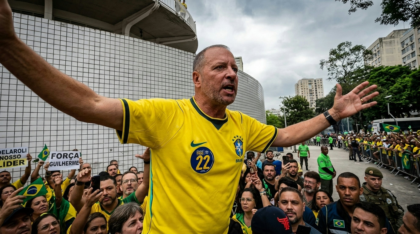 Delaroli lidera ato político após ser barrado em evento do PL no Maracanãzinho Delaroli lidera ato político após ser barrado em evento do PL no Maracanãzinho