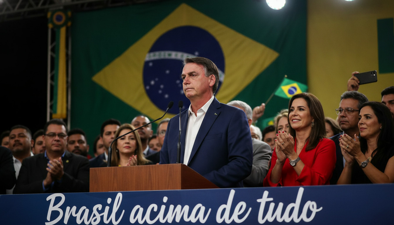 PL oficializa Flávio Bolsonaro para a Presidência em convenção com Milei e vídeo de IA PL oficializa Flávio Bolsonaro para a Presidência em convenção com Milei e vídeo de IA