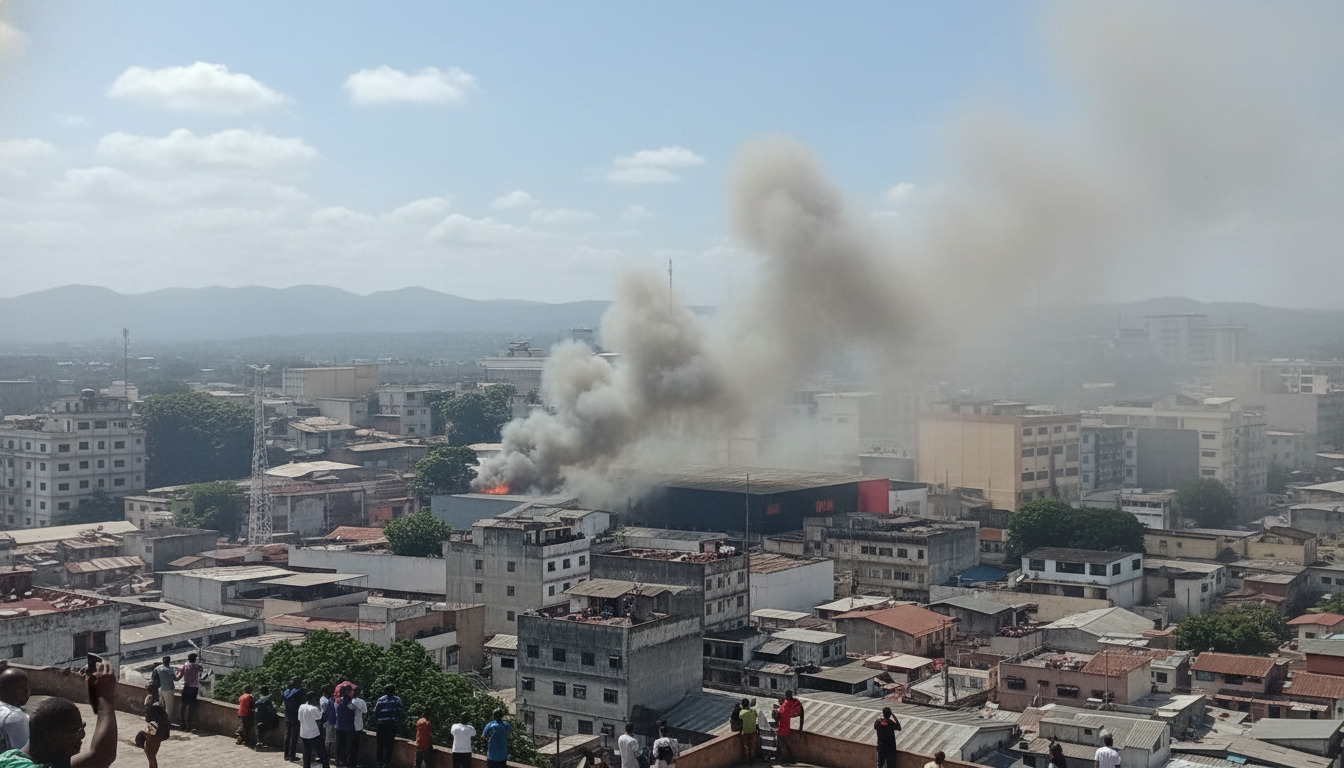 Incêndio atinge mercado em Volta Redonda e mobiliza bombeiros