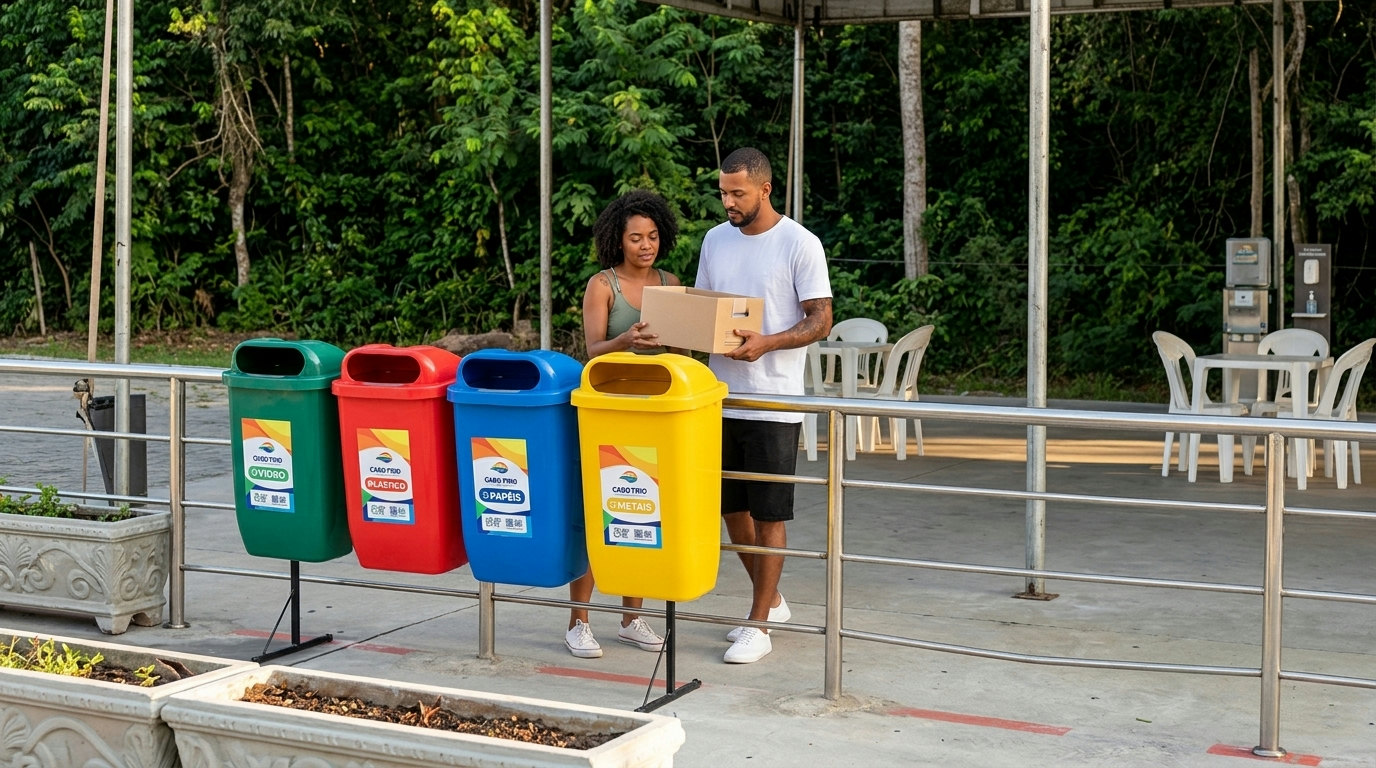 Cabo Frio lança coleta seletiva porta a porta no Portinho para impulsionar reciclagem Cabo Frio lança coleta seletiva porta a porta no Portinho para impulsionar reciclagem