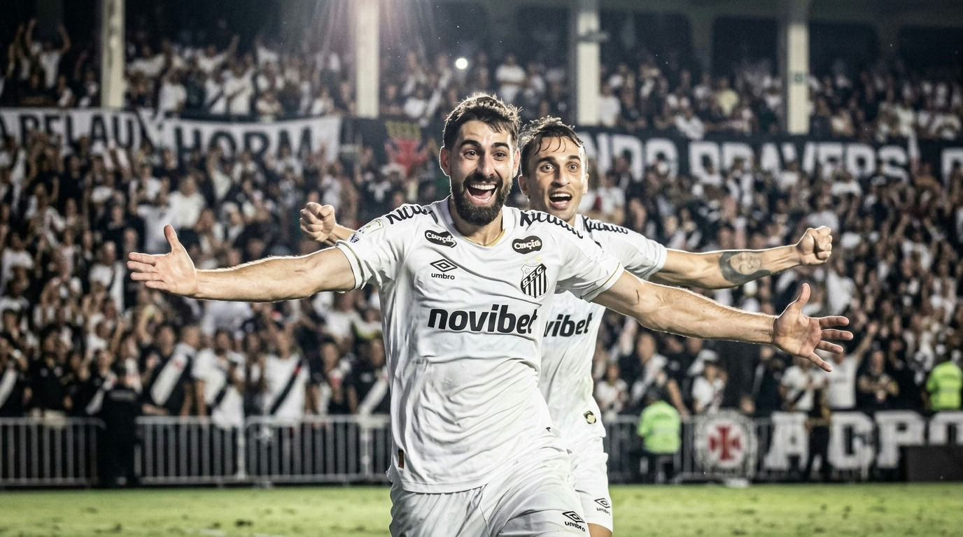 Santos goleia Vasco por 3 a 0 em São Januário e respira na luta contra o rebaixamento Santos goleia Vasco por 3 a 0 em São Januário e respira na luta contra o rebaixamento