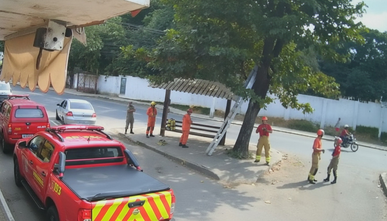 Bombeiros realizam resgate emocionante de gato preso em árvore em Guapimirim