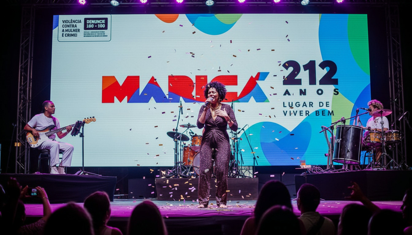 Maricá celebra 212 anos com show vibrante de Teresa Cristina e samba na praça