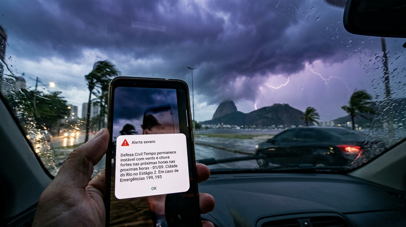 Alerta Severo: Rio de Janeiro entra em Estágio 2 por chuvas e ventos fortes