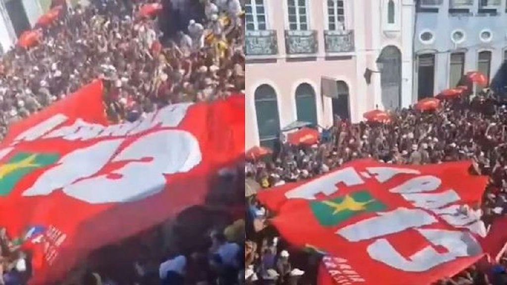Apoio a Lula marca apresentação do Olodum no Pelourinho