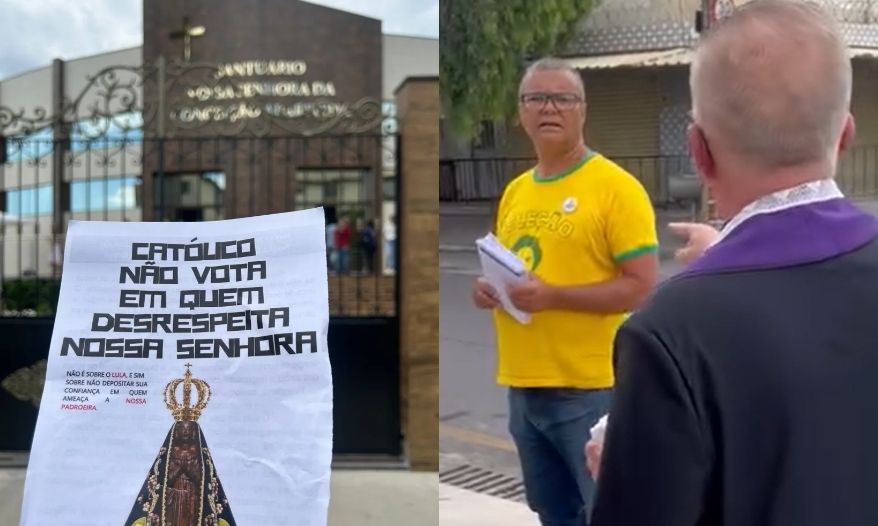 Conflito entre Igreja e Política: Padre proíbe panfletagem pró-Lula em santuário Conflito entre Igreja e Política: Padre proíbe panfletagem pró-Lula em santuário